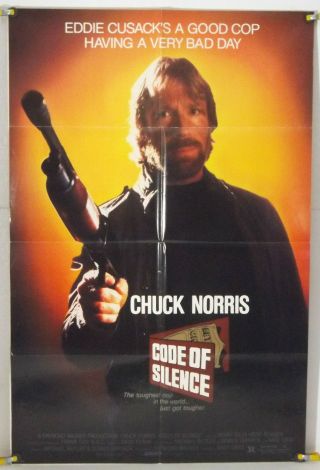 Code Of Silence Ff Orig 1sh Movie Poster Chuck Norris Henry Silva (1985)
