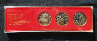 1980s Ussr Cccp Russia 3 Coins Ruble Proof Unc Tereshkova Tsiolkovsky Gagarin