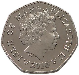 Isle Of Man 50 Pence 2010 Tt Top T44 339