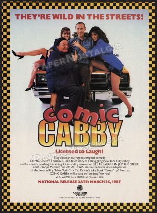 Comic Cabby_original 1987 Trade Print Ad / Advertisement_al Lewis_bettina Skye