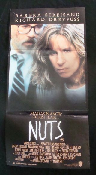 Nuts Movie Poster Barbra Streisand Australian Daybill