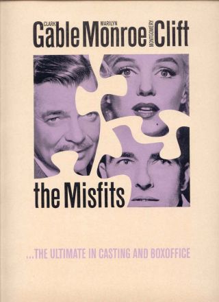 1960 Rare Marilyn Monroe " The Misfits " Clark Gable,  Montgomery Clift Pr Ad