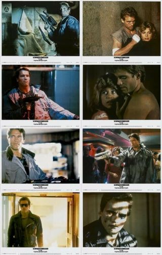 The Terminator (1984) Arnold Schwarzenegger U.  S.  Lobby Cards Set Of 8