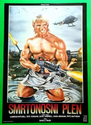 Deadly Prey - Cameron Mitchell/troy Donahue - Yugoslav Movie Poster 1987