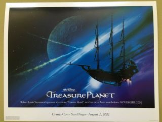 2002 Disney Treasure Planet Promo Poster Print Litho 14 " X 11 " Comic Con Sdcc