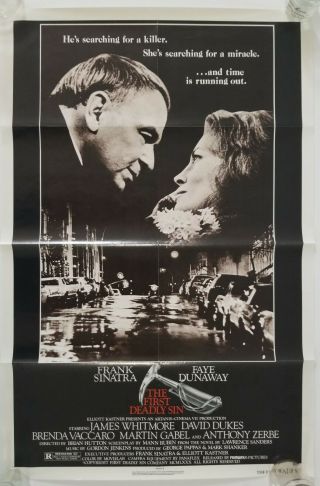 Vintage 1980 The First Deadly Sin One Sheet Poster Frank Sinatra Faye Dunaway