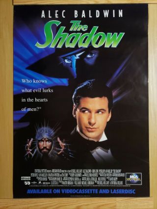 Full Size 1990s Movie Poster The Shadow Alec Balwin John Lee Penelope Ann Miller