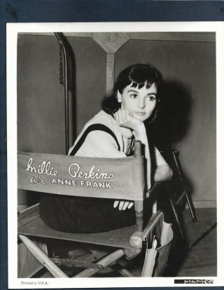 Millie Perkins Backstage Chair Anne Frank 1958 Stunning Portrait Photo 263