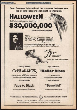 Halloween / Nocturna_original 1979 Trade Ad / Poster_john Carpenter_nai Bonet