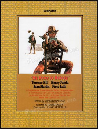 My Name Is Nobody_orig.  1974 Trade Print Ad / Promo_terence Hill_henry Fonda