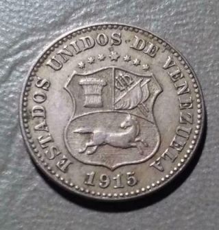Venezuela - 1915 Copper - Nickel 5 Centimos - Uncleaned - Xf