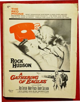 A Gathering Of Eagles Giant 1963 Presskit Rock Hudson Rod Taylor Mary Peach