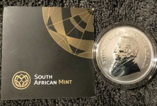 2017 South Africa 50th Anniversary 1 Oz.  Silver Krugerrand W/coa & Bag