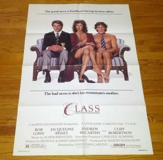 Class (1983) One Sheet Movie Poster Rob Lowe Jaqueline Bissett Mccarthy
