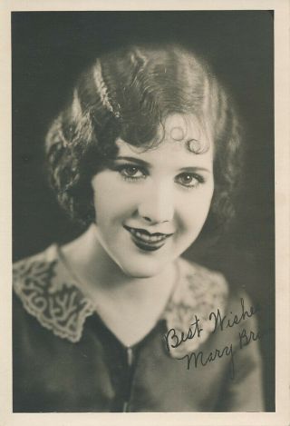 Mary Brian Vintage 1920s Silent Starlet " Signed " Dbw Portrait Photo