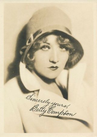 Betty Compson Vintage 1920s Silent Starlet " Signed " Dw Portrait Photo