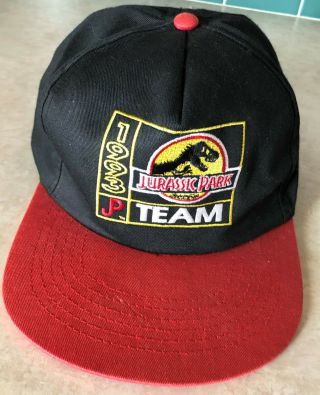 Vintage 1993 Jurassic Park Jp Team Embroidered Hat Snapback Mcdonalds One Size