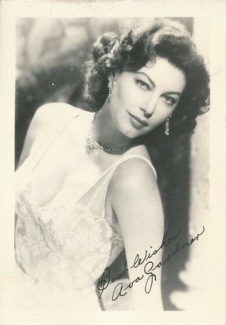 Ava Gardner Vintage 1950s Mgm Studio " Signed " Dbw Portrait Photo