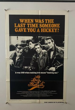 Lords Of Flatbush Movie Poster (fine) One Sheet 1974 Fonzie Rocky 5384