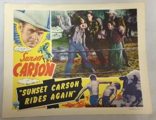 1948 Sunset Carson Rides Again Old Western Movie Film Lobby Card