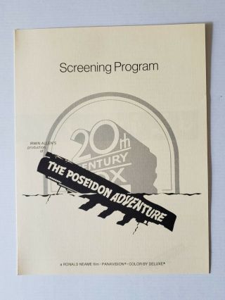 The Poseidon Adventure (1971) Screening Program Handout