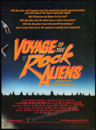 VOYAGE OF THE ROCK ALIENS_Orig.  1984 Trade AD / promo_PIA ZADORA_CRAIG SHEFFER 3