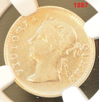 1887 China Hong Kong 5 Cent Victoria Silver Coin Ngc Vf Details