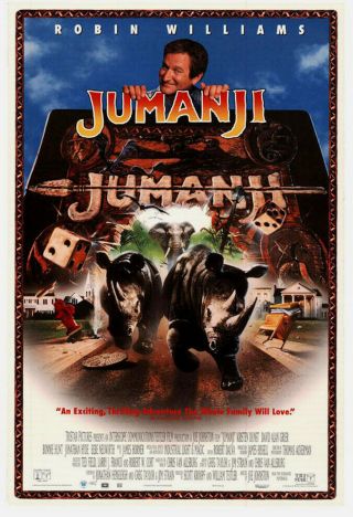 Jumanji Video Movie Poster 1 Sided 27x40 Robin Williams Bonnie Hunt