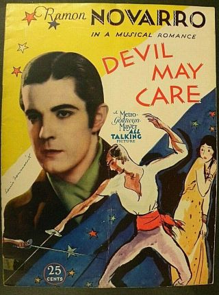 1929 Program,  Devil - May - Care Ramon Novarro,  Dorothy Jordan,  Marion Harris