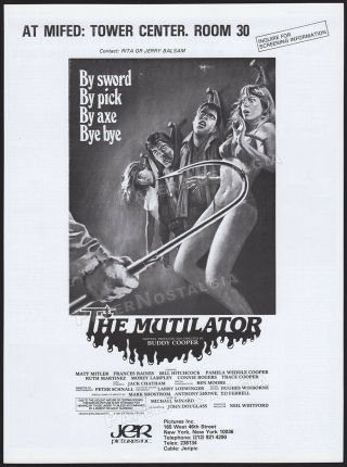The Mutilator_original 1984 Trade Print Ad / Poster_matt Mitler_buddy Cooper