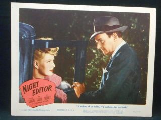 Night Editor 1946 Lobby Card Fine William Gargan Janis Carter Film Noir