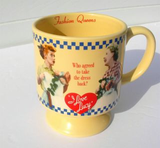 I Love Lucy Fashion Queens Yellow Pedestal Coffee Cup Mug Collectible Episode 69