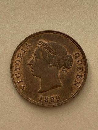 1889 Cyprus 1/2 (half) Piastre Coin,  In Fine,  Scarce