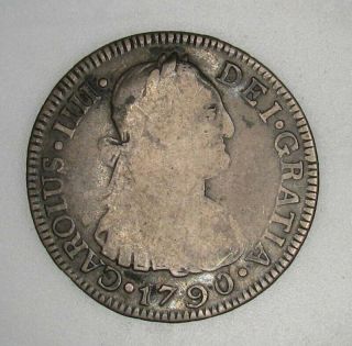 Guatemala Charles Iv Silver 1790 Ng M 2 Reales Km 51