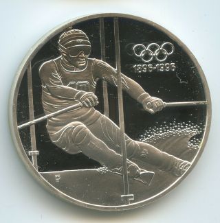 Gs1346 - Austria 200 Schilling 1995 Km 3027 Olympics 1896 - 1996 Silver Skiing