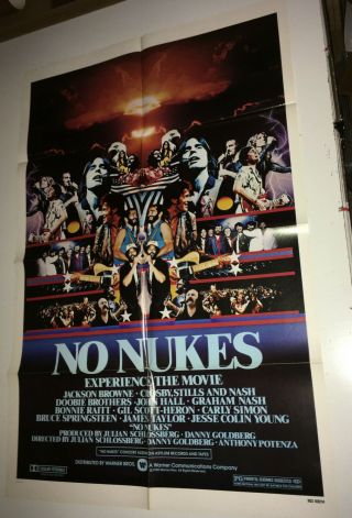 No Nukes Movie Poster 1980 Rock & Roll Concert Bruce Springsteen Bonnie Raitt