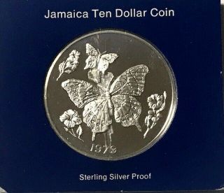Jamaica - Butterflies - 10 Dollars 1979 - Large Proof Silver Coin - 1.  2728oz Asw
