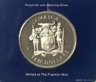 JAMAICA - Butterflies - 10 Dollars 1979 - Large Proof Silver Coin - 1.  2728oz ASW 2