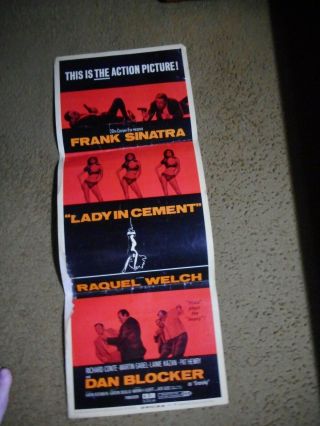 Ctom Lady In Cement - Insert Movie Poster Frank Sinatra - Dan Blocker - 14 X 36