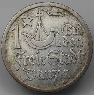 Poland City Of Danzig 1 Gulden 1923 Silver №1334