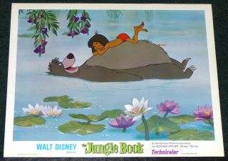 Walt Disney The Jungle Book R 1978 Movie Lobby Card Mowgli Baloo