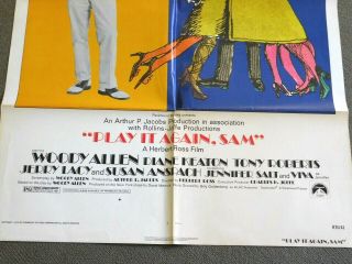 PLAY IT AGAIN,  SAM 1 - Sheet Movie Poster Woody Allen,  Diane Keaton 1976 2