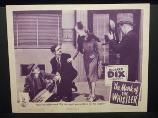 The Mark Of The Whistler 1944 Orig Lobby Card Vf Film Noir Mystery Richard Dix