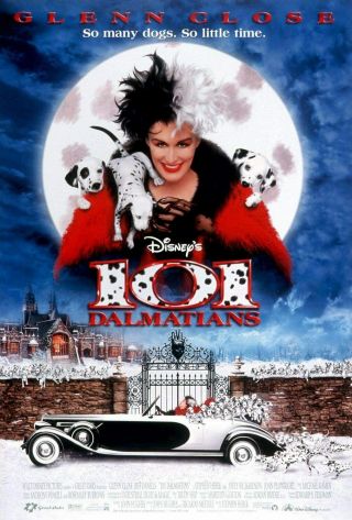 101 Dalmatians Disney Double Sided Rolled Movie Poster 27x40 1996