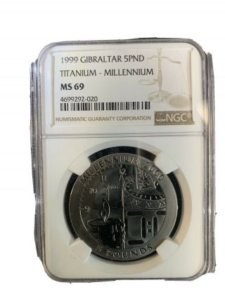 1999 Gibraltar 5 Pnd Titanium Millennium Ngc Ms69
