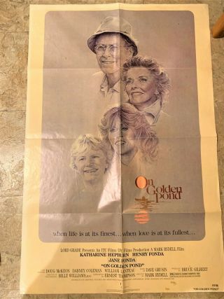 1981 On Golden Pond 1 Sheet Movie Poster Jane & Henry Fonda Katharine Hepburn