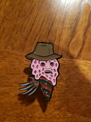 Nightmare On Elm Street Freddy Krueger Horror Enamel Pin Ice Cream Cone Englund