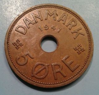 Faroe Islands Denmark 5 Ore Coin 1941