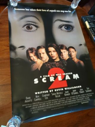 SCREAM 2 Neve Campbell Wes Craven Single Sided 27x40 Movie Poster 3