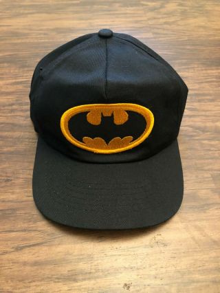 Vintage 80s Batman Dc Comic Plain Logo Snapback Hat Superhero